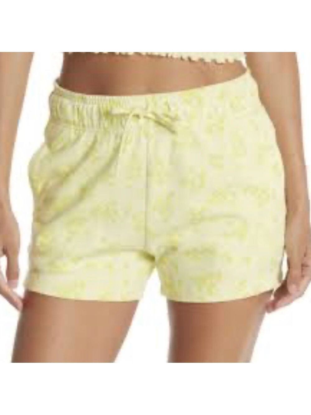 NWT Abound Fleece Knit Shorts In Green- Yellow Moxie Floral, Size XS.